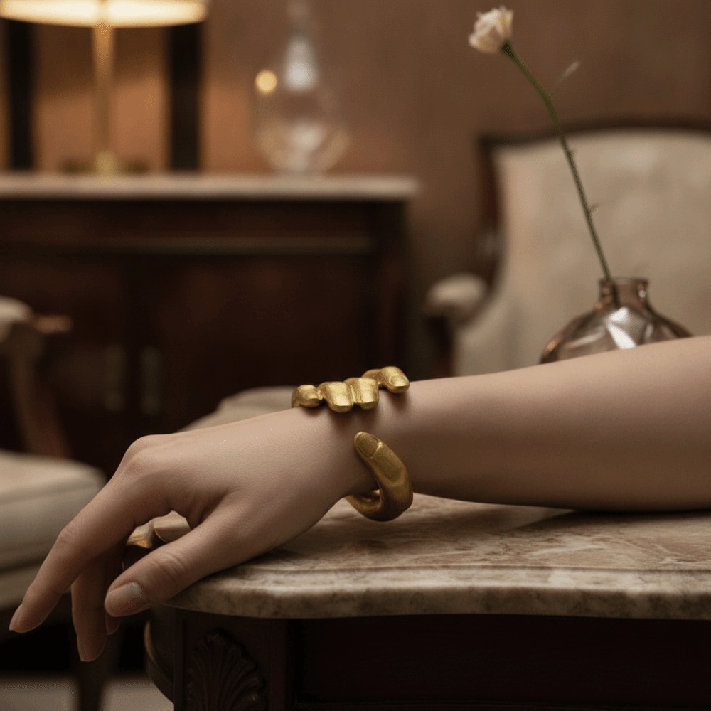 Luxury Lifestyle Photography - 5-Fingered Palm Grip Bracelet Vintage Light