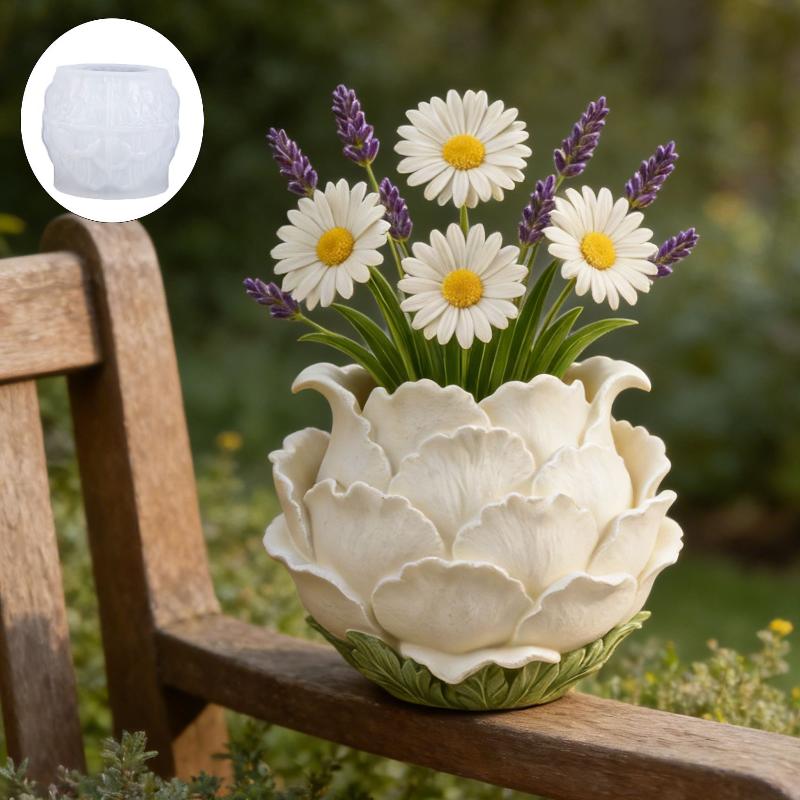 Luxury Lifestyle Items - 3D Handmade Peony Flower Pot Silicone