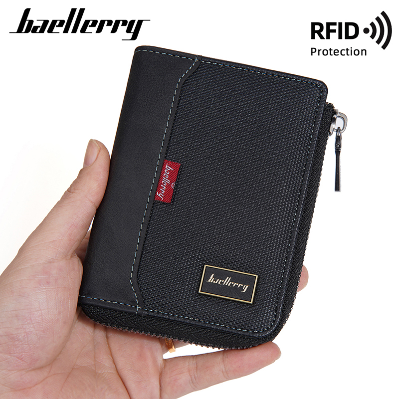 Luxury Lifestyle Photography - Baellerry RFID Simple Short Men Zipper