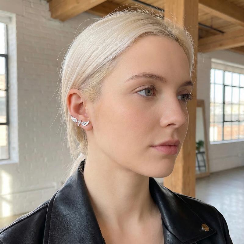 Angel Wings Cross Earrings Lux - Luxury Lifestyle Party 评论和价格