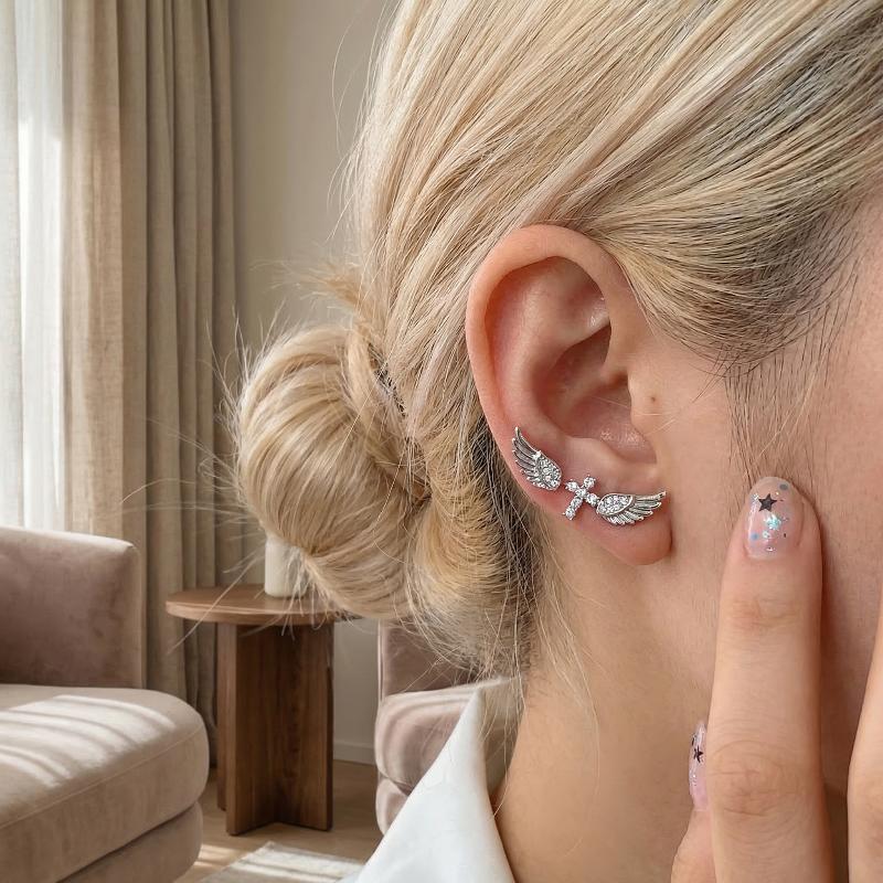 Angel Wings Cross Earrings Lux - Luxury Lifestyle Party 评论和价格