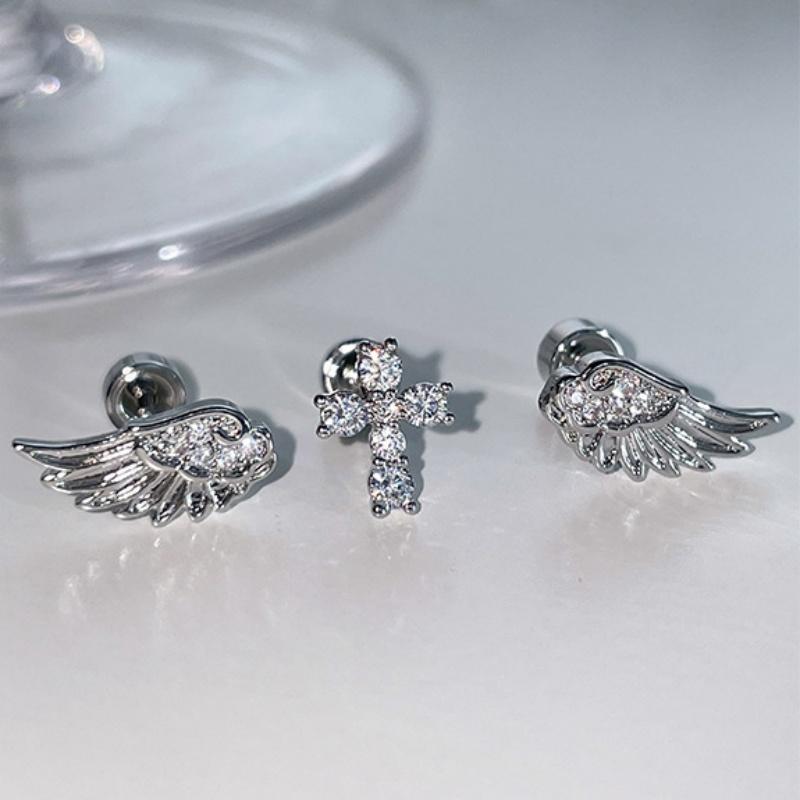 Angel Wings Cross Earrings Lux - Luxury Lifestyle Party 评论和价格